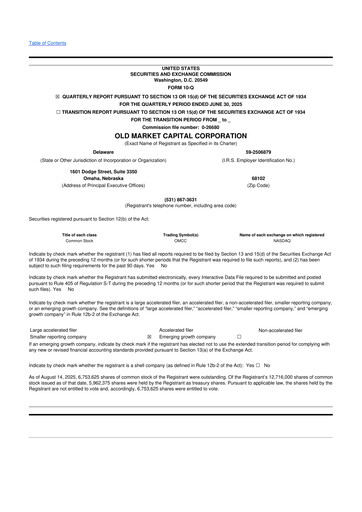 Thumbnail Old Market Capital Corporation 10-Q Quarterly Report FY2025 