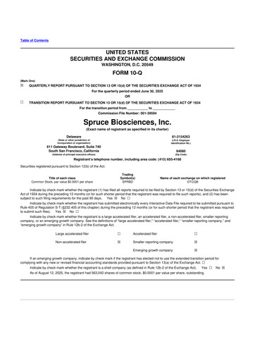 Thumbnail Spruce Biosciences 10-Q Quarterly Report FY2025 