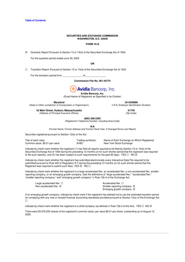Vorschaubild Avidia Bancorp 10-Q Quartalsbericht 2025 