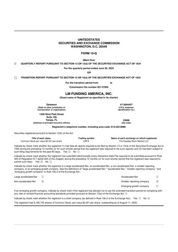 Thumbnail LM Funding America 10-Q Quarterly Report FY2025 