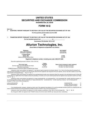 Miniature Allurion Technologies 10-Q Rapport trimestriel 2025 