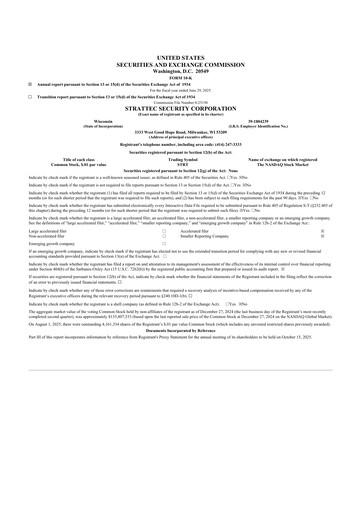 Miniature Strattec Security 10-K Rapport annuel 2025