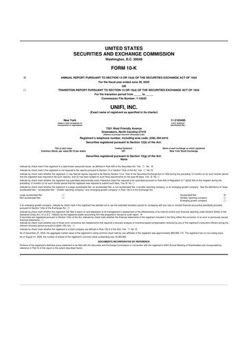 Thumbnail Unifi 10-K Annual Report 2025