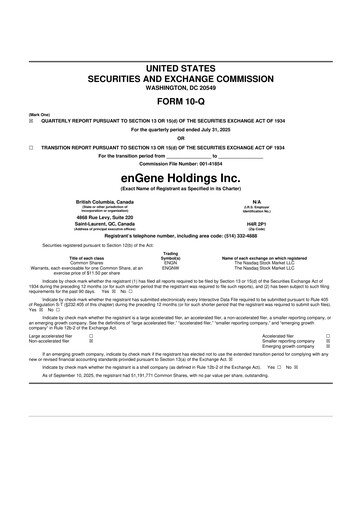 Thumbnail enGene 10-Q Quarterly Report FY2025 