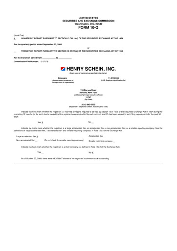 Vorschaubild Henry Schein
 10-Q Quartalsbericht  