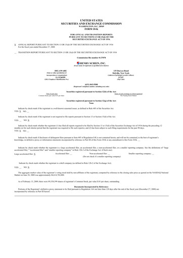 Thumbnail Henry Schein
 10-K Annual Report 