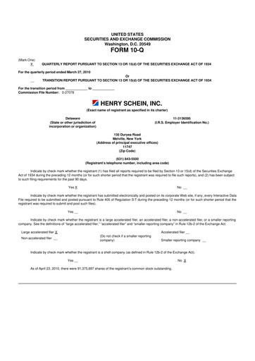 Vorschaubild Henry Schein
 10-Q Quartalsbericht  