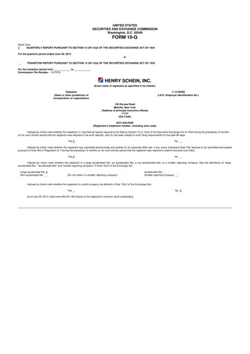 Vorschaubild Henry Schein
 10-Q Quartalsbericht 2013 