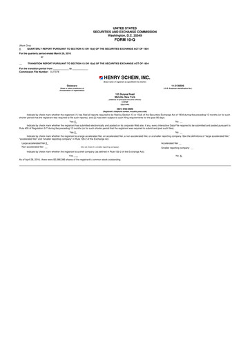Vorschaubild Henry Schein
 10-Q Quartalsbericht 2016 
