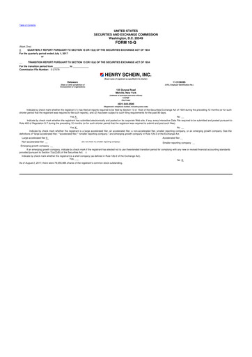 Vorschaubild Henry Schein
 10-Q Quartalsbericht 2017 