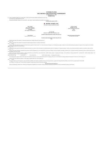 Thumbnail Henry Schein
 10-K Annual Report 2018