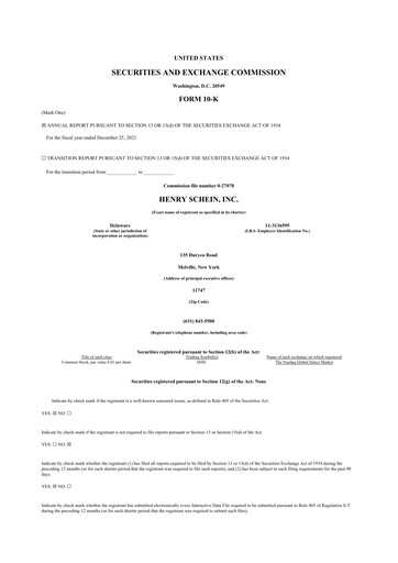 Thumbnail Henry Schein
 10-K Annual Report 2021