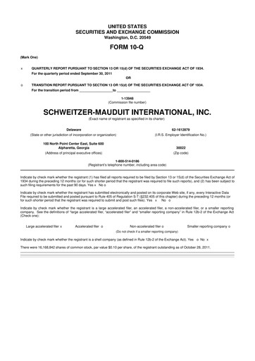 Thumbnail Mativ Holdings 10-Q Quarterly Report FY2011 