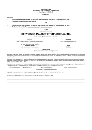 Thumbnail Mativ Holdings 10-Q Quarterly Report FY2016 