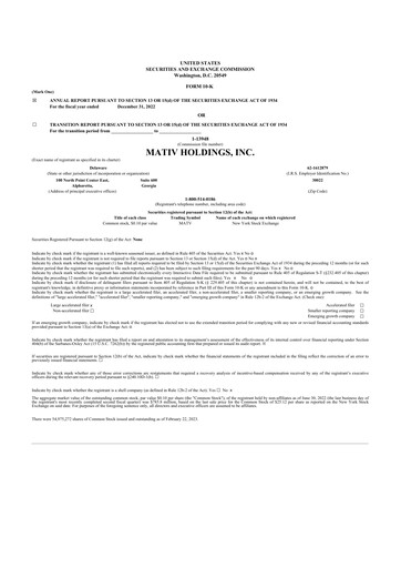 Miniature Mativ Holdings 10-K Rapport annuel 2022