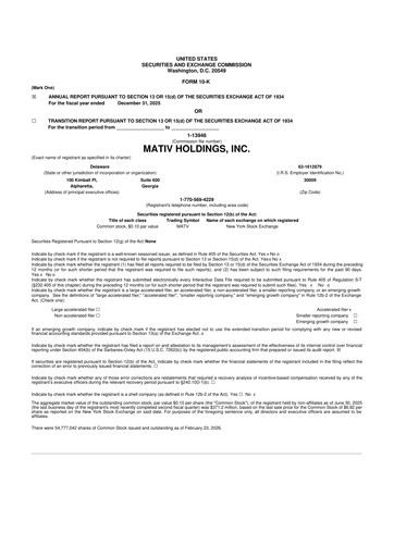 Thumbnail Mativ Holdings 10-K Annual Report 2025