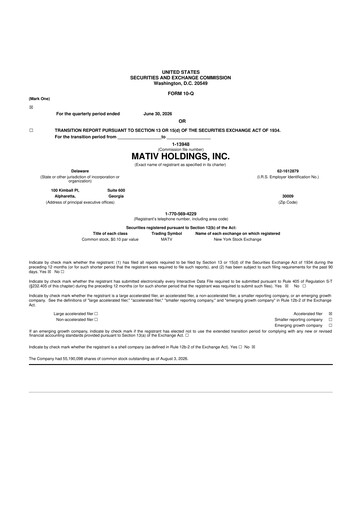 Vorschaubild Mativ Holdings 10-Q Quartalsbericht 2026 