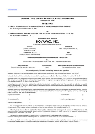 Thumbnail Novavax 10-K Annual Report 2025