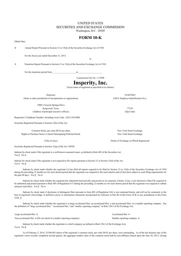 Thumbnail Insperity
 10-K Annual Report 2013