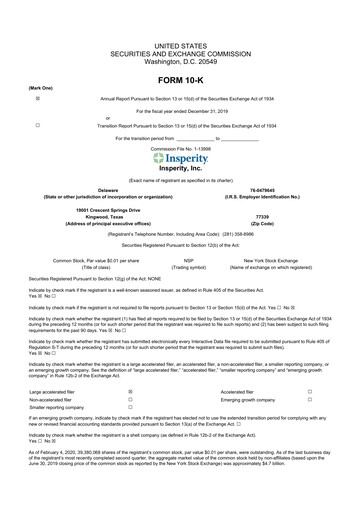 Thumbnail Insperity
 10-K Annual Report 2019