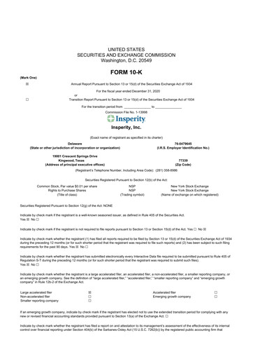 Thumbnail Insperity
 10-K Annual Report 2020