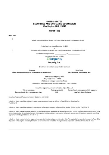 Thumbnail Insperity
 10-K Annual Report 