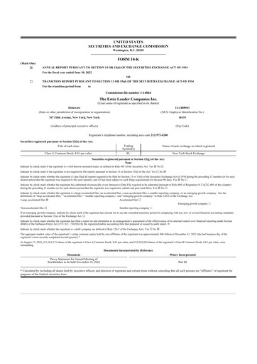 Thumbnail Estee Lauder 10-K Annual Report 2022