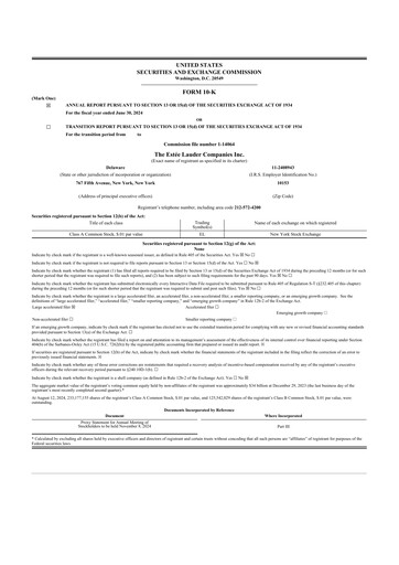 Thumbnail Estee Lauder 10-K Annual Report 2024