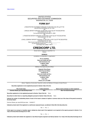 Thumbnail Credicorp 20-F Annual Report 
