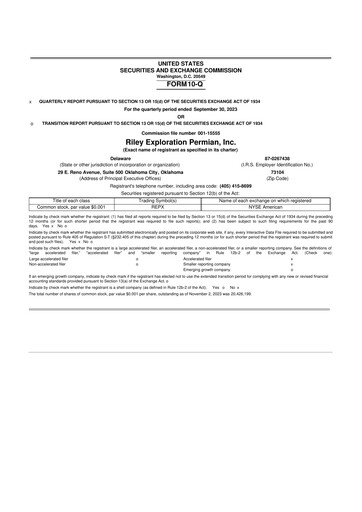 Vorschaubild Riley Exploration Permian 10-Q Quartalsbericht 2023 