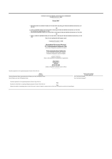 Thumbnail Telkom Indonesia 20-F Annual Report 