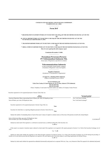 Thumbnail Telkom Indonesia 20-F Annual Report 