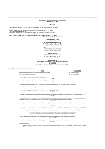 Thumbnail Telkom Indonesia 20-F Annual Report 