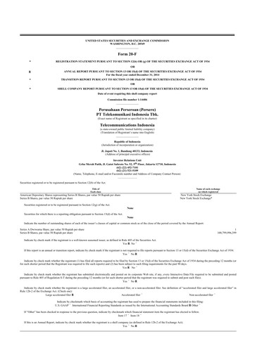 Thumbnail Telkom Indonesia 20-F Annual Report 