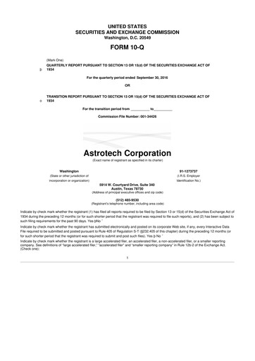 Thumbnail Astrotech 10-Q Quarterly Report FY2017 