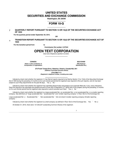 Thumbnail OpenText 10-Q Quarterly Report FY2017 