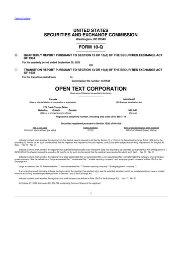Thumbnail OpenText 10-Q Quarterly Report FY2024 