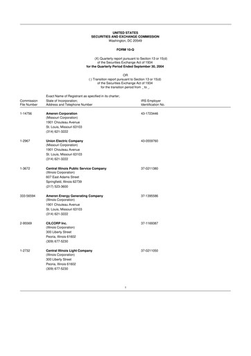 Thumbnail Ameren
 10-Q Quarterly Report FY 