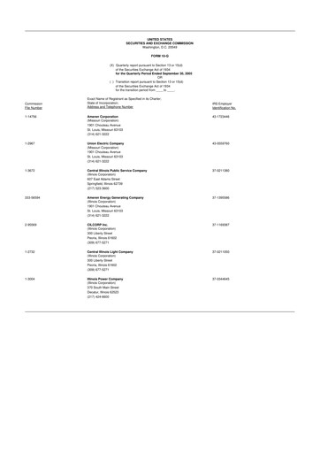 Thumbnail Ameren
 10-Q Quarterly Report FY 