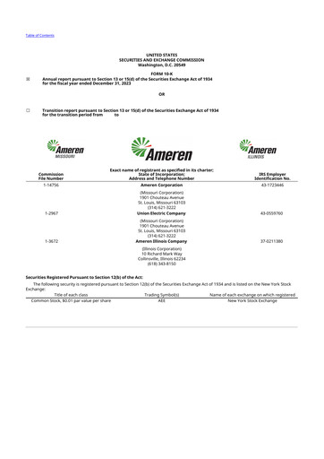 Thumbnail Ameren
 10-K Annual Report 