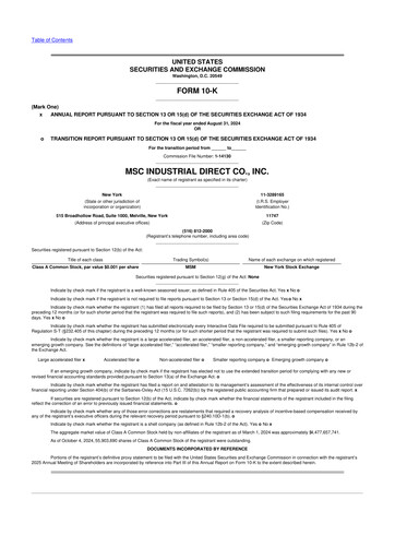 Thumbnail MSC Industrial Direct 10-K Annual Report 2024