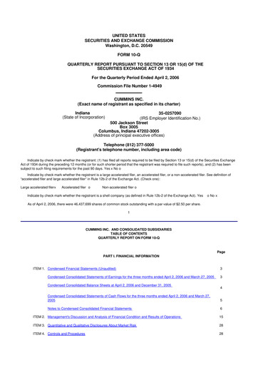 Vorschaubild Cummins
 10-Q Quartalsbericht  