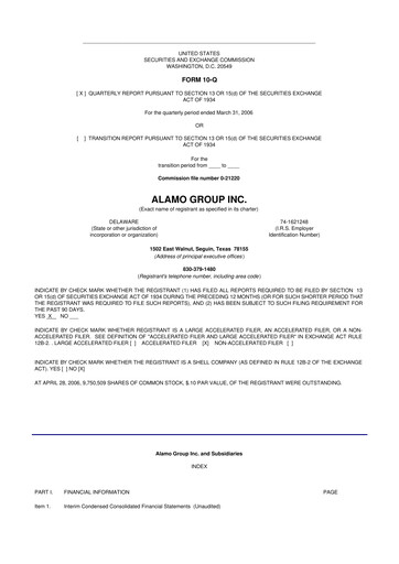 Thumbnail Alamo Group 10-Q Quarterly Report FY 