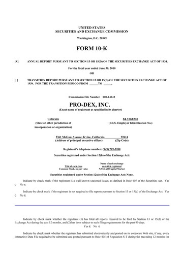 Thumbnail Pro-Dex 10-K Annual Report 