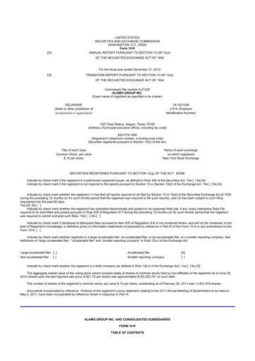 Thumbnail Alamo Group 10-K Annual Report 