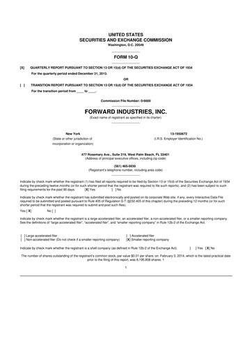 Miniature Forward Industries 10-Q Rapport trimestriel 2014 