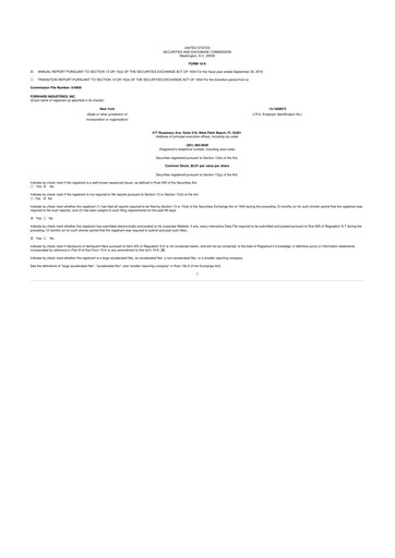 Miniature Forward Industries 10-K Rapport annuel 2016