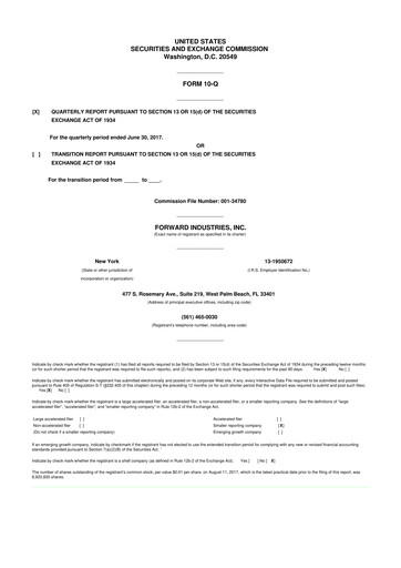 Miniature Forward Industries 10-Q Rapport trimestriel 2017 