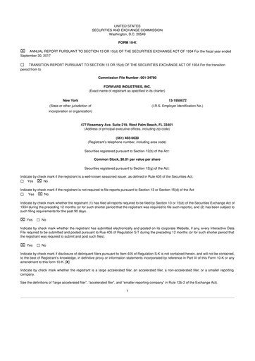 Miniature Forward Industries 10-K Rapport annuel 2017