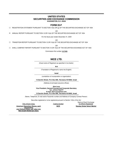 Thumbnail NICE 20-F Annual Report 2025